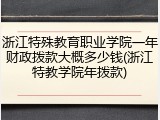 浙江特殊教育职业学院一年财政拨款大概多少钱(浙江特教学院年拨款)
