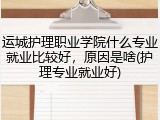 运城护理职业学院什么专业就业比较好，原因是啥(护理专业就业好)