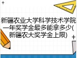 新疆农业大学科学技术学院一年奖学金最多能拿多少(新疆农大奖学金上限)