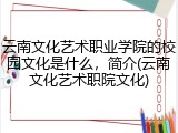 云南文化艺术职业学院的校园文化是什么，简介(云南文化艺术职院文化)