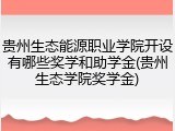 贵州生态能源职业学院开设有哪些奖学和助学金(贵州生态学院奖学金)