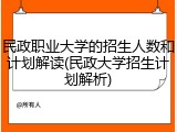 民政职业大学的招生人数和计划解读(民政大学招生计划解析)