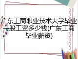 广东工商职业技术大学毕业一般工资多少钱(广东工商毕业薪资)
