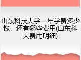 山东科技大学一年学费多少钱，还有哪些费用(山东科大费用明细)