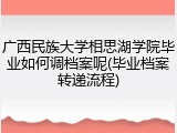广西民族大学相思湖学院毕业如何调档案呢(毕业档案转递流程)