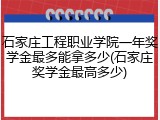石家庄工程职业学院一年奖学金最多能拿多少(石家庄奖学金最高多少)