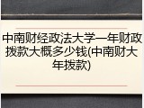 中南财经政法大学一年财政拨款大概多少钱(中南财大年拨款)