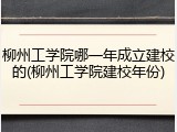柳州工学院哪一年成立建校的(柳州工学院建校年份)