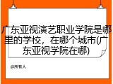 广东亚视演艺职业学院是哪里的学校，在哪个城市(广东亚视学院在哪)