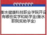 衡水健康科技职业学院开设有哪些奖学和助学金(衡水职院奖助学金)