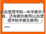 山东管理学院一年学费多少钱，还有哪些费用(山东管理学院学费及费用)