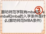 廊坊师范学院有mba吗？emba和mba的入学条件是什么(廊坊师范MBA条件)