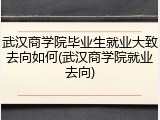 武汉商学院毕业生就业大致去向如何(武汉商学院就业去向)