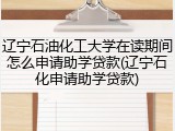 辽宁石油化工大学在读期间怎么申请助学贷款(辽宁石化申请助学贷款)