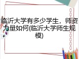 临沂大学有多少学生，师资力量如何(临沂大学师生规模)