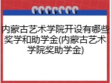 内蒙古艺术学院开设有哪些奖学和助学金(内蒙古艺术学院奖助学金)