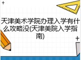 天津美术学院办理入学有什么攻略没(天津美院入学指南)