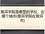 普洱学院是哪里的学校，在哪个城市(普洱学院在普洱市)