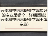 云南科技信息职业学院最好的专业是哪个，详细阐述(云南科技信息职业学院王牌专业)