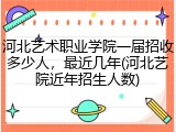 河北艺术职业学院一届招收多少人，最近几年(河北艺院近年招生人数)