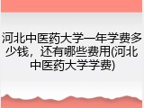 河北中医药大学一年学费多少钱，还有哪些费用(河北中医药大学学费)