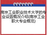 南京工业职业技术大学的专业设置概况介绍(南京工业职大专业概览)