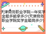 天津商务职业学院一年奖学金最多能拿多少(天津商务职业学院奖学金最高多少)