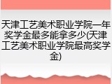 天津工艺美术职业学院一年奖学金最多能拿多少(天津工艺美术职业学院最高奖学金)