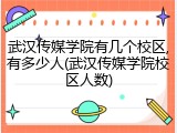 武汉传媒学院有几个校区,有多少人(武汉传媒学院校区人数)