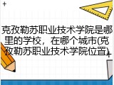 克孜勒苏职业技术学院是哪里的学校，在哪个城市(克孜勒苏职业技术学院位置)