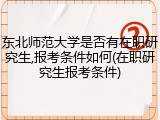 东北师范大学是否有在职研究生,报考条件如何(在职研究生报考条件)