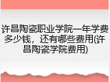 许昌陶瓷职业学院一年学费多少钱，还有哪些费用(许昌陶瓷学院费用)