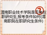 渭南职业技术学院是否有在职研究生,报考条件如何(渭南职院在职研究生条件)