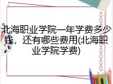 北海职业学院一年学费多少钱，还有哪些费用(北海职业学院学费)