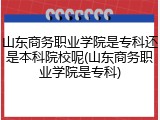 山东商务职业学院是专科还是本科院校呢(山东商务职业学院是专科)