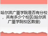 哈尔滨广厦学院是否有分校，共有多少个校区(哈尔滨广厦学院校区数量)