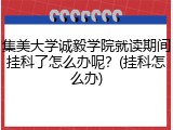 集美大学诚毅学院就读期间挂科了怎么办呢？(挂科怎么办)