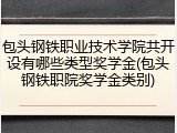 包头钢铁职业技术学院共开设有哪些类型奖学金(包头钢铁职院奖学金类别)