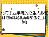 北海职业学院的招生人数和计划解读(北海职院招生计划)
