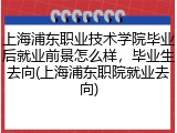 上海浦东职业技术学院毕业后就业前景怎么样，毕业生去向(上海浦东职院就业去向)