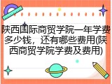 陕西国际商贸学院一年学费多少钱，还有哪些费用(陕西商贸学院学费及费用)