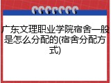 广东文理职业学院宿舍一般是怎么分配的(宿舍分配方式)