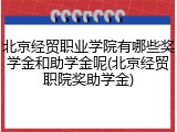 北京经贸职业学院有哪些奖学金和助学金呢(北京经贸职院奖助学金)