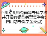 四川幼儿师范高等专科学校共开设有哪些类型奖学金(四川幼专奖学金类型)