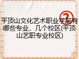 平顶山文化艺术职业学院有哪些专业，几个校区(平顶山艺职专业校区)