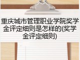 重庆城市管理职业学院奖学金评定细则是怎样的(奖学金评定细则)