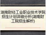湖南财经工业职业技术学院招生计划详细分析(湖南财工院招生解析)