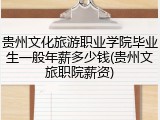 贵州文化旅游职业学院毕业生一般年薪多少钱(贵州文旅职院薪资)