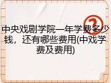 中央戏剧学院一年学费多少钱，还有哪些费用(中戏学费及费用)