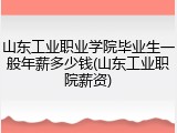 山东工业职业学院毕业生一般年薪多少钱(山东工业职院薪资)